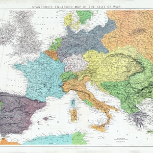 Kaart van Europa uit 1870