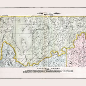 1872 Map of Lima Township Adams County Illinois