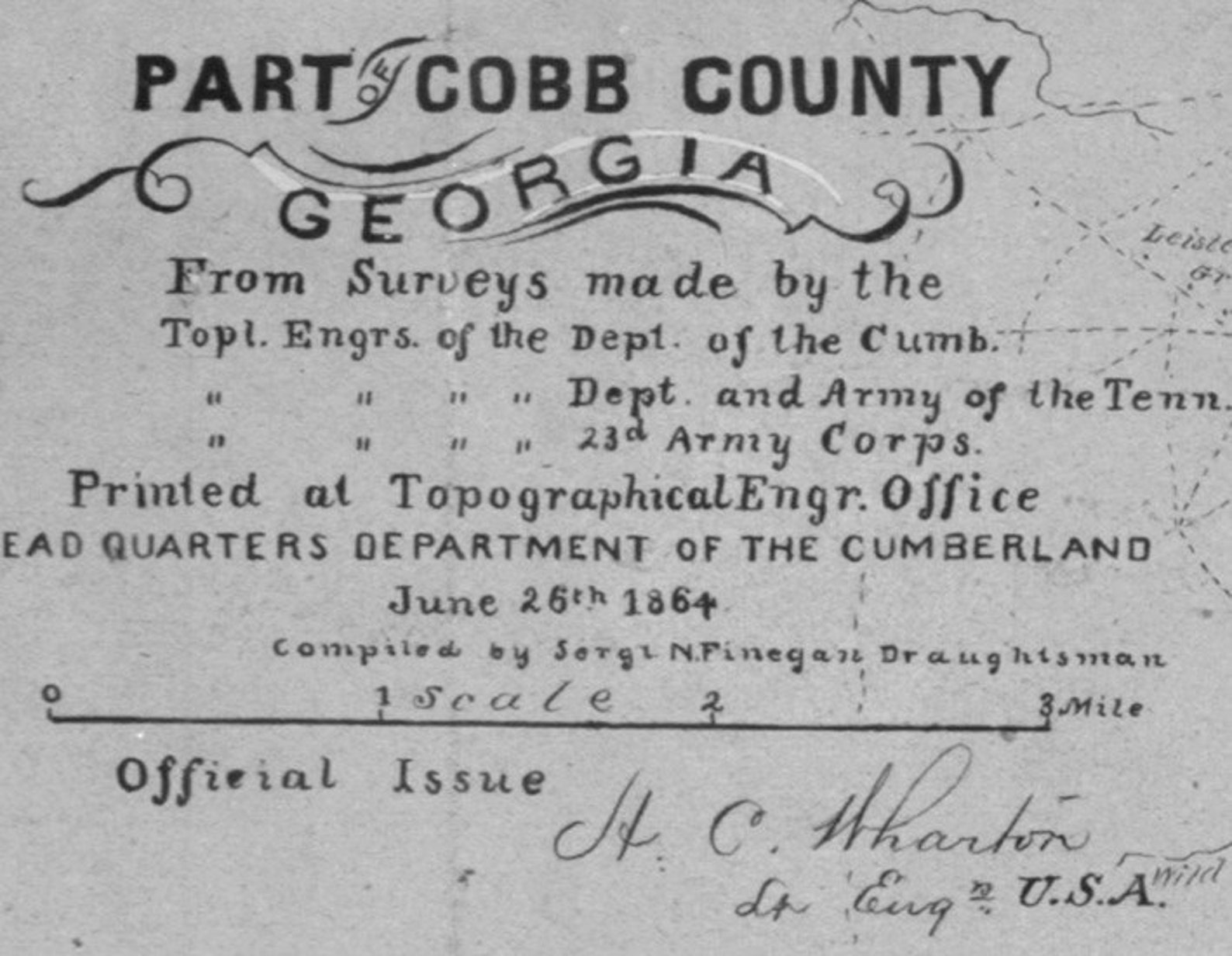 1864 Map of Cobb County Reproduction Etsy