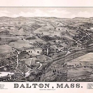 1884 Panorama-Karte von Dalton Massachusetts