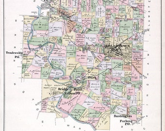 1891 Map of Doylestown Township Bucks County Pennsylvania