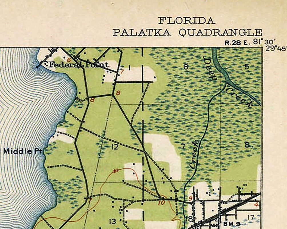 1915 Topo Map of Palatka Florida Quadrangle Etsy