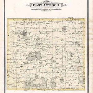 1885 Map of East Antioch Township Lake County Illinois