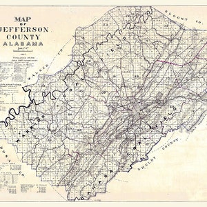 1897-Karte von Jefferson County, Alabama