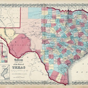 1855 Map of Texas