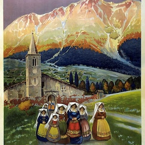 1920 Travel Poster of Abruzzo Italy