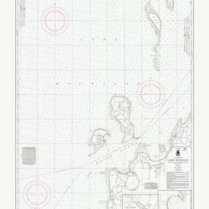 1966 Nautical Chart of North Manitou Island Group Lake Michigan