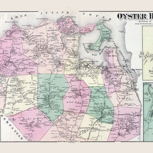 1873-Karte von Oyster Bay Queens County New York