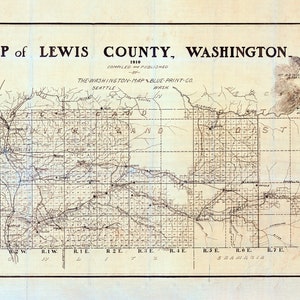 Carte du comté de Lewis, Washington, 1910