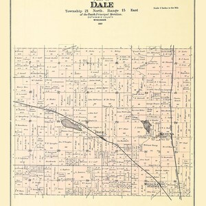 1889 Map of Dale Township Outagamie County Wisconsin