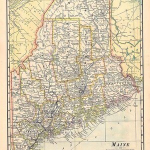 1911 Map of the State of Maine