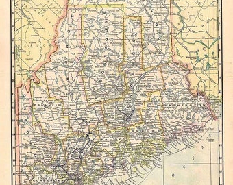 1911 Map of the State of Maine