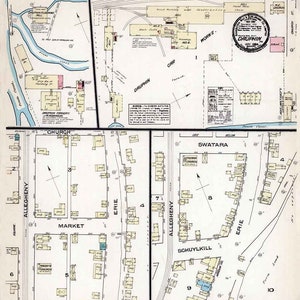 Mapa de la ciudad de 1884 del condado de Dauphin, Pensilvania