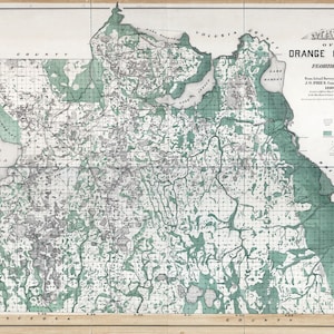 1890 Carte du comté d'Orange en Floride Orlando