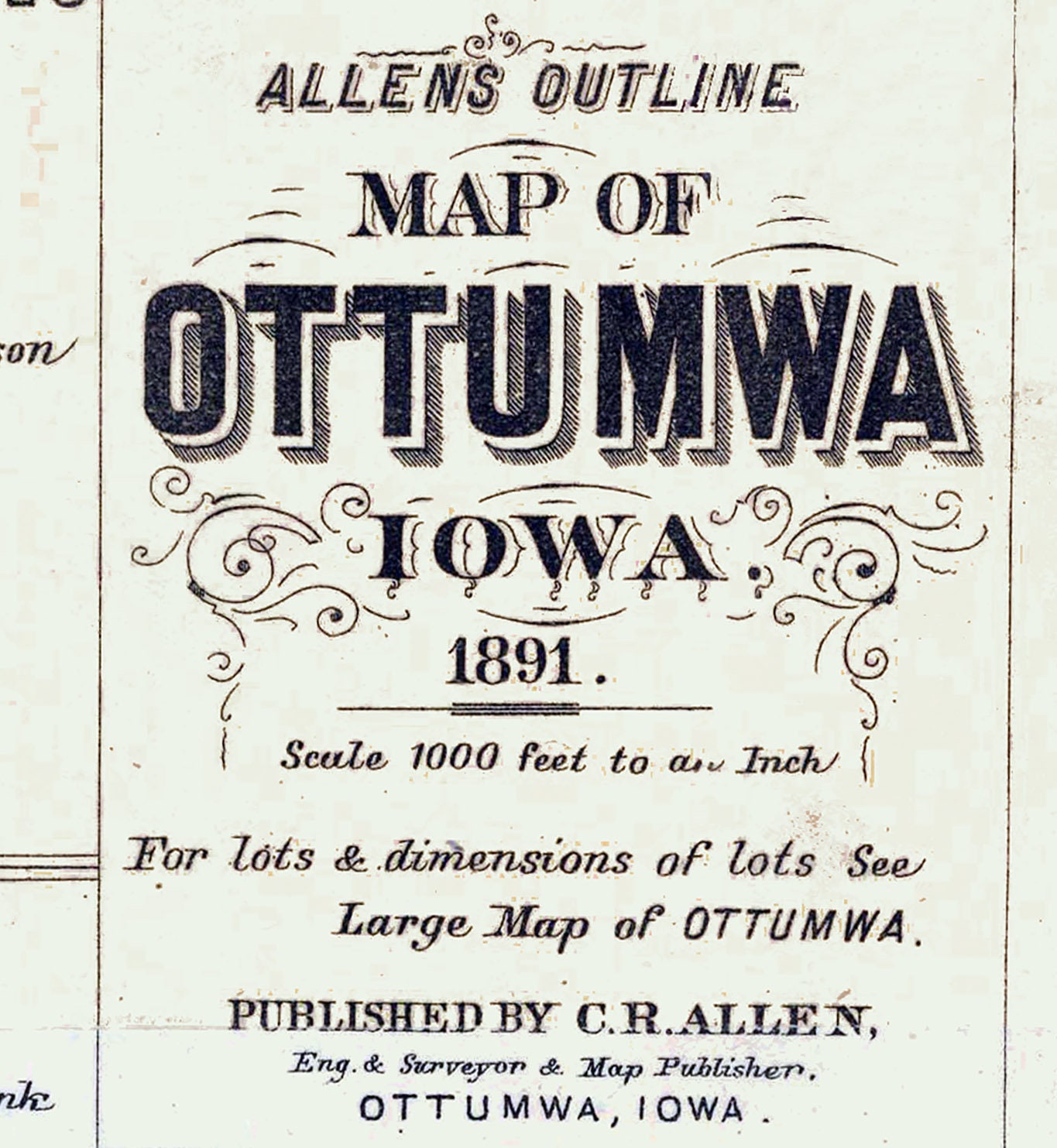 1891 Map of Ottumwa Iowa - Etsy