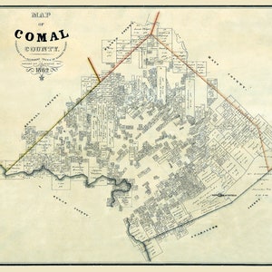 1862 年テキサス州コーマル郡の地図