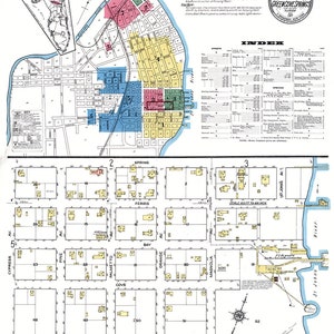 1917 Plan de la ville de Green Cove Springs Clay County en Floride