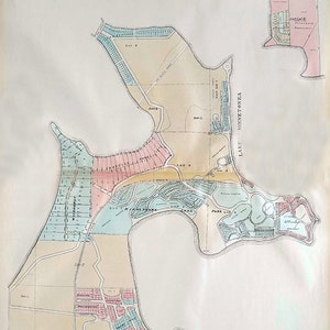1913 Dorf Karte von Tonka Bay Lake Minnetonka Minnesota