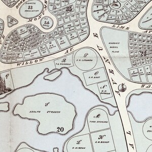1883 Map of Spring Grove Cemetery Cincinnati Hamilton County Ohio ...