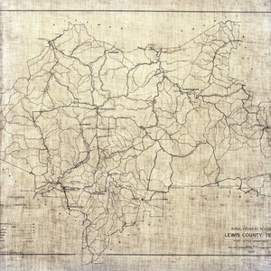 Carte 1930 du comté de Lewis, Tennessee
