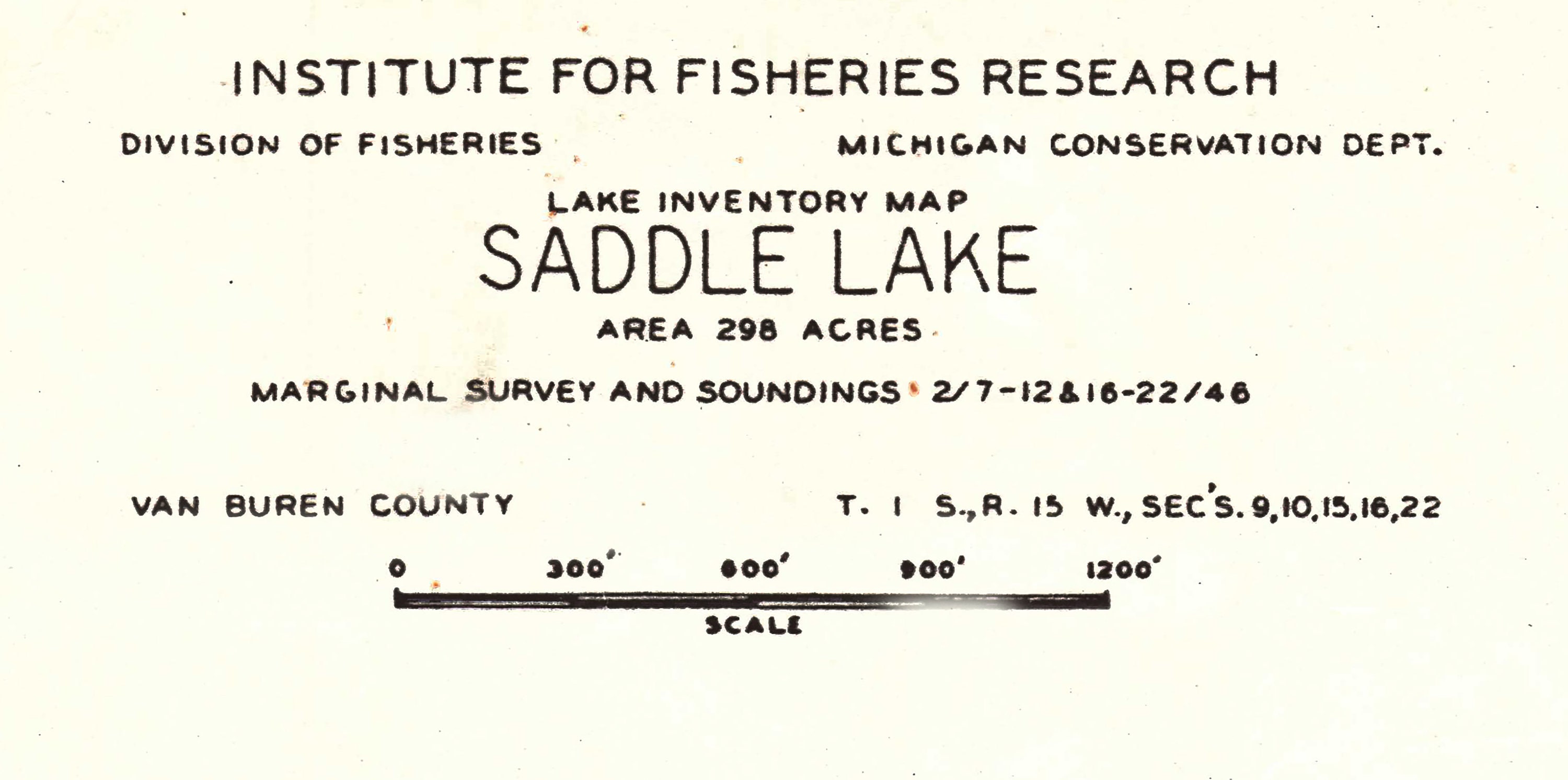 1946 Map of Saddle Lake Van Buren County Michigan Etsy