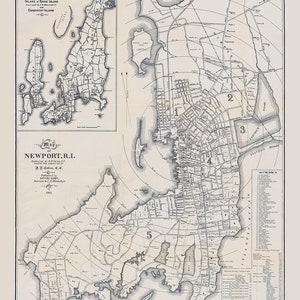 1892 Map of Newport Rhode Island