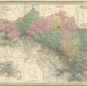 1878-Karte von Galizien Lodomeria und Bukowina Galizien Kronenland