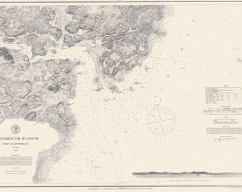 1866 Nautical Map of Portsmouth Harbor New Hampshire