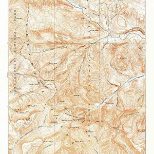 Carte topographique de 1899 Crandall, Wyoming, Parc National de Yellowstone
