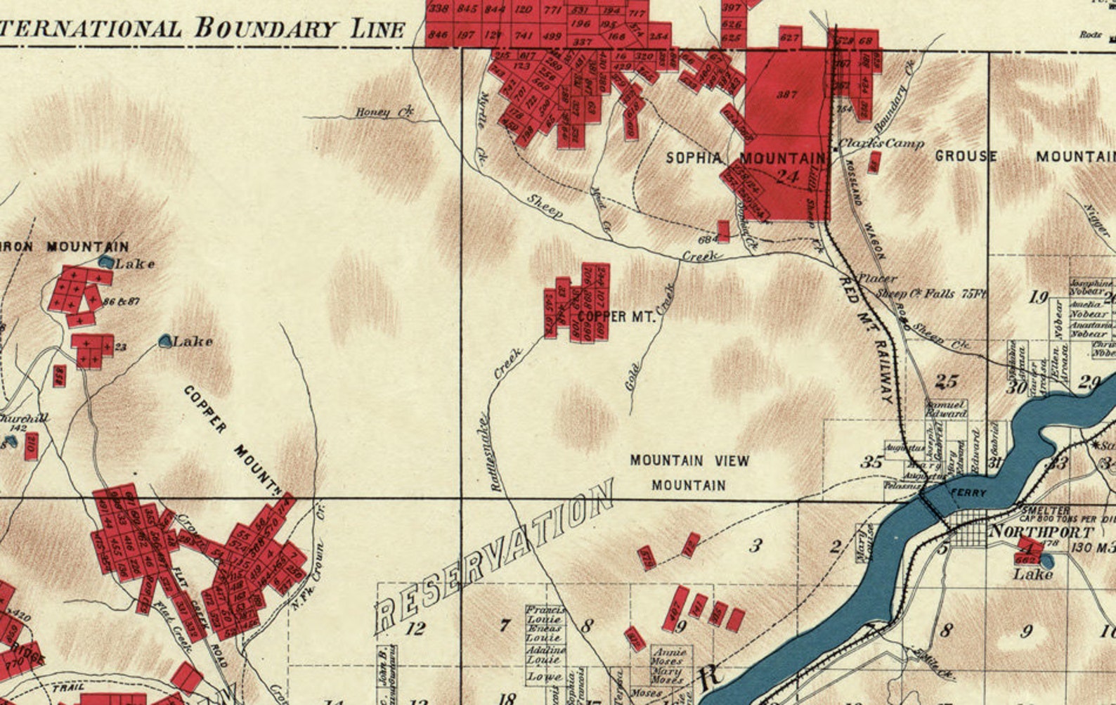 1900 Map of Stevens County Washington North Half Mining Map Etsy