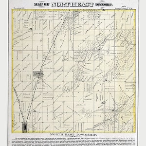1872-Karte der nordöstlichen Gemeinde Adams County, Illinois