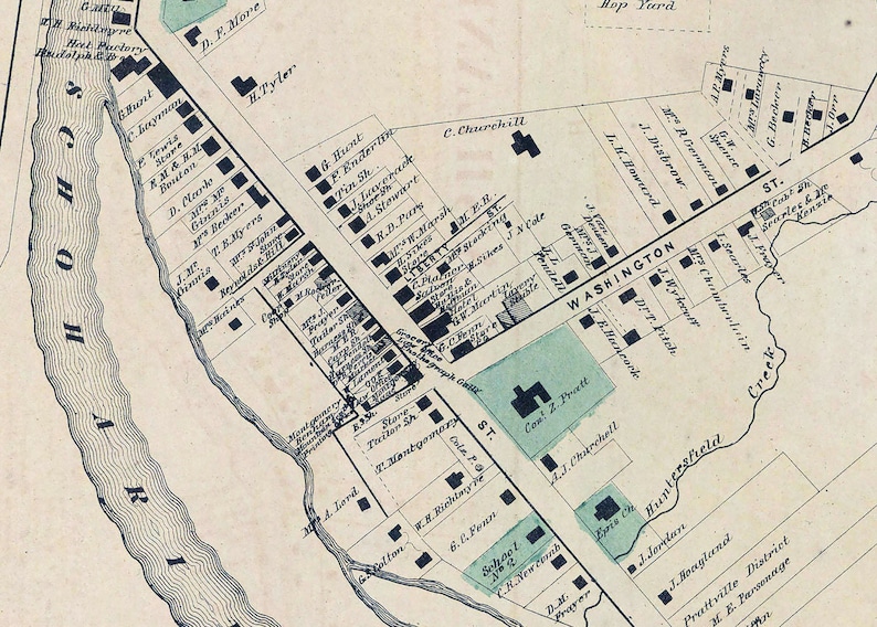 1867 Town Map of Prattsville Greene County New York Etsy UK