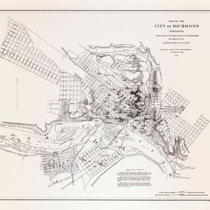 1864 Map of Richmond Virginia