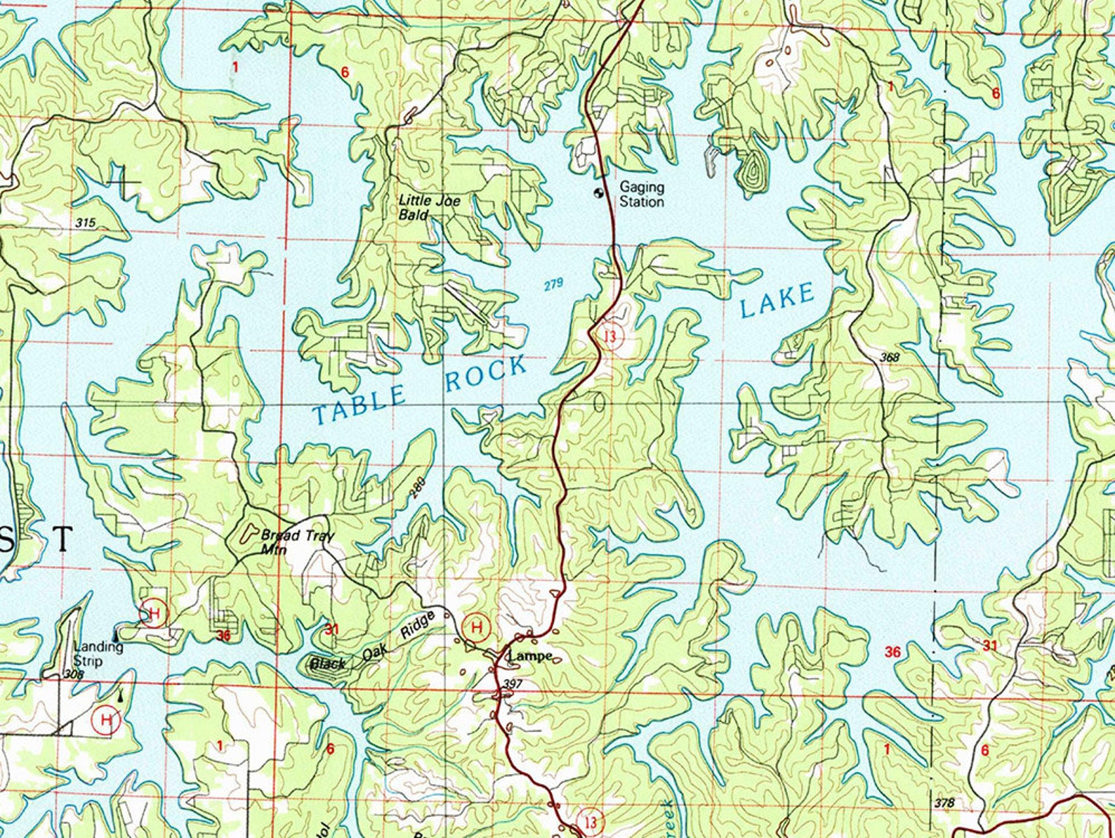 1985 Map of Table Rock Lake Missouri Etsy
