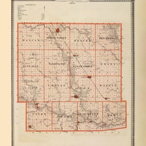 1875 Map of Dallas County Iowa