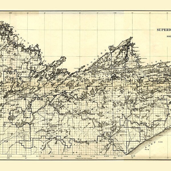 Karta över Superior National Forest från 1920