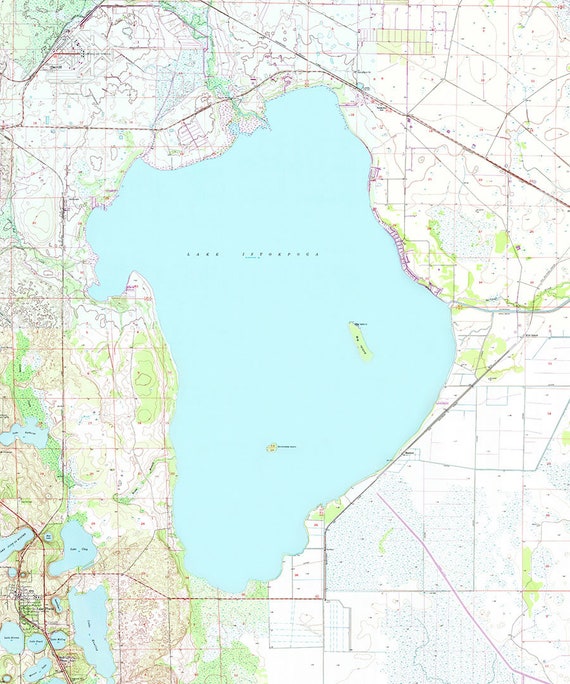 1973 Map of Lake Istokpoga Florida - Etsy