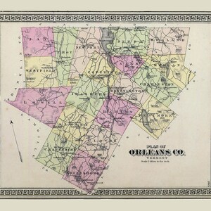 1876-Karte von Orleans County Vermont