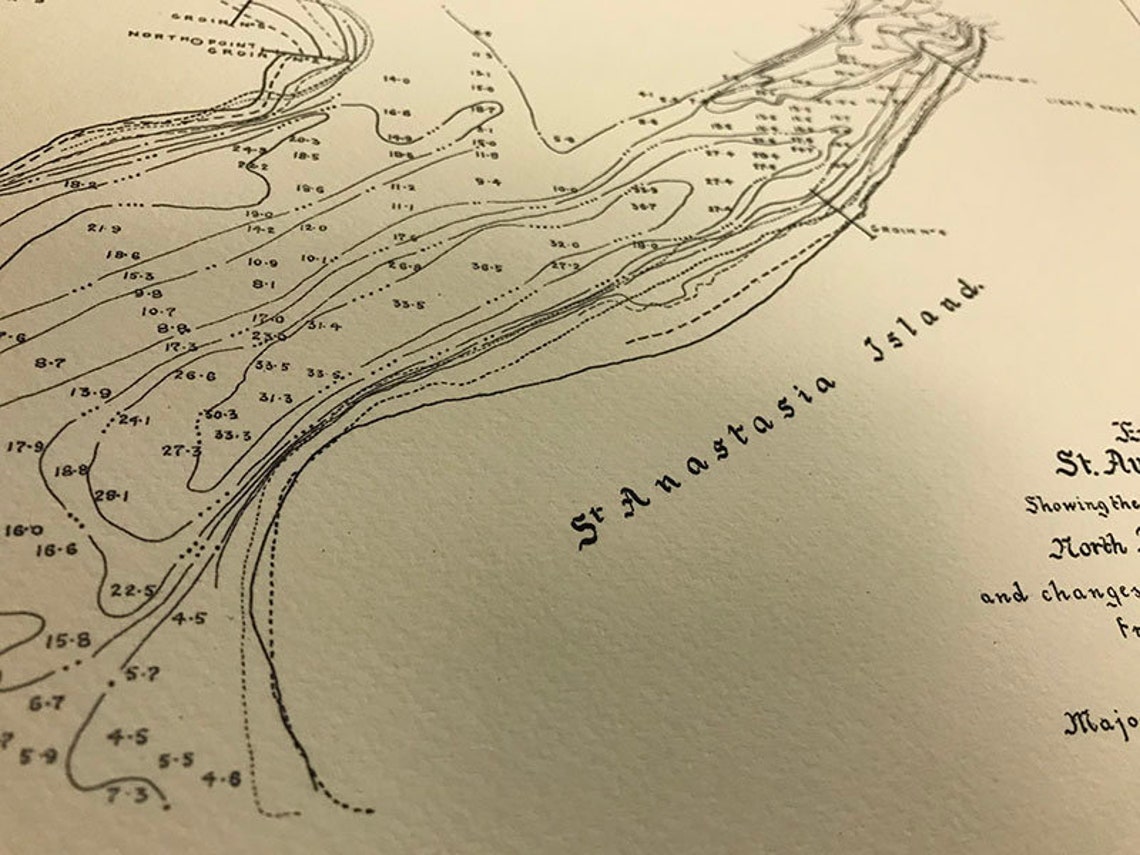 1892 Map of North Beach Vilano Beach Florida St Augustine Etsy