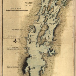 1765 Map of Lake Champlain New York