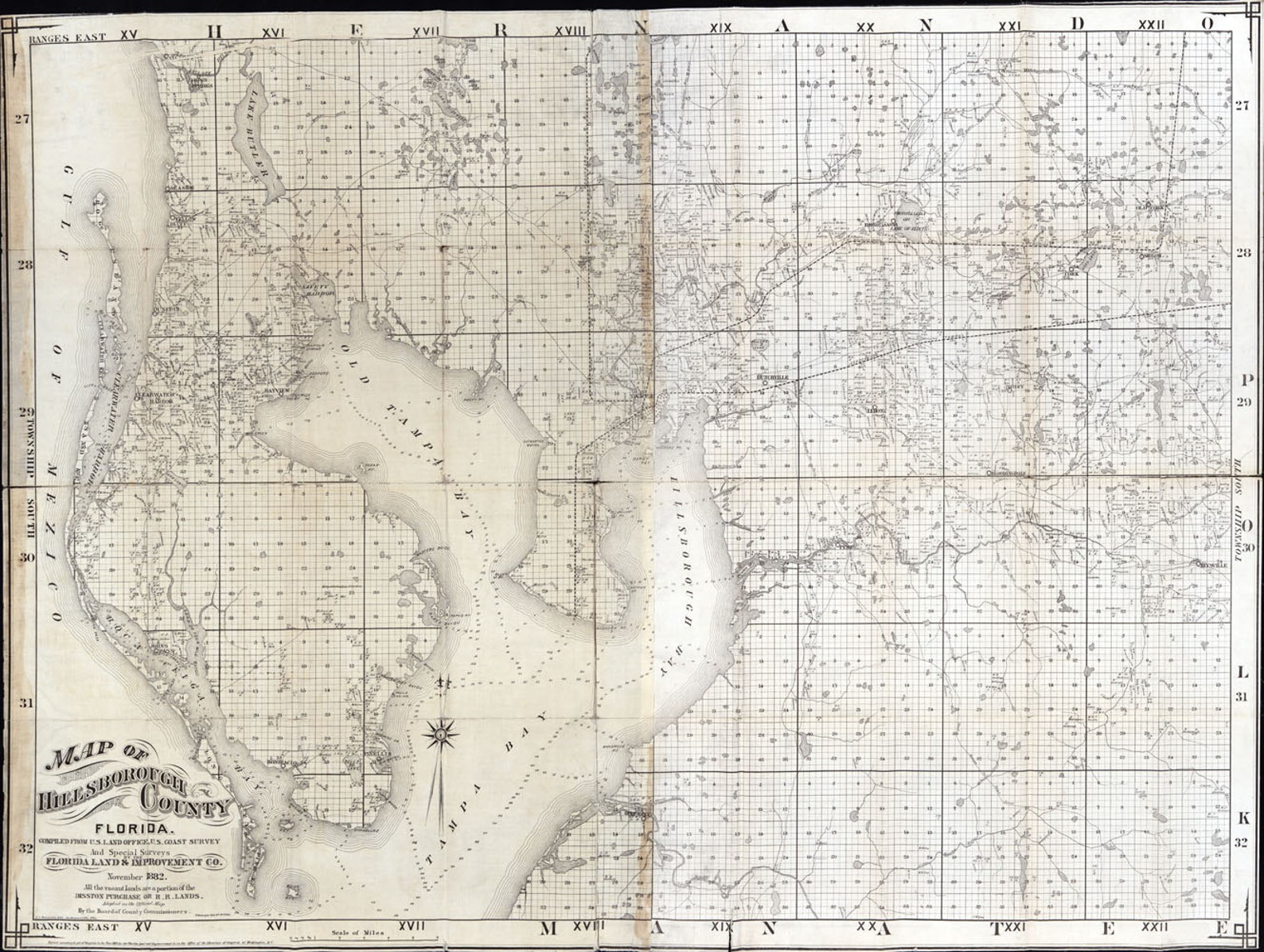 1882 Map of Hillsborough County Florida - Etsy