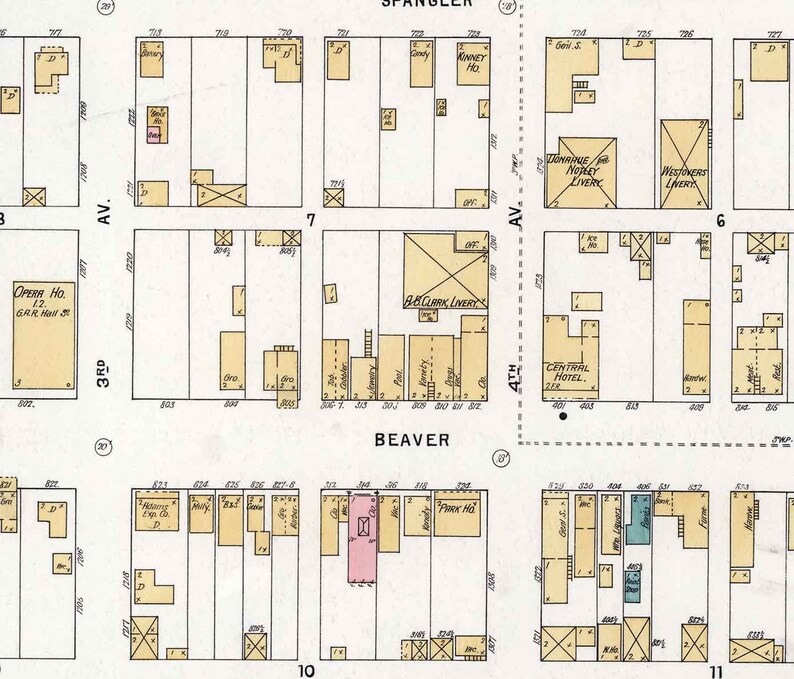 1895 Town Map of Hastings Cambria County Pennsylvania Etsy
