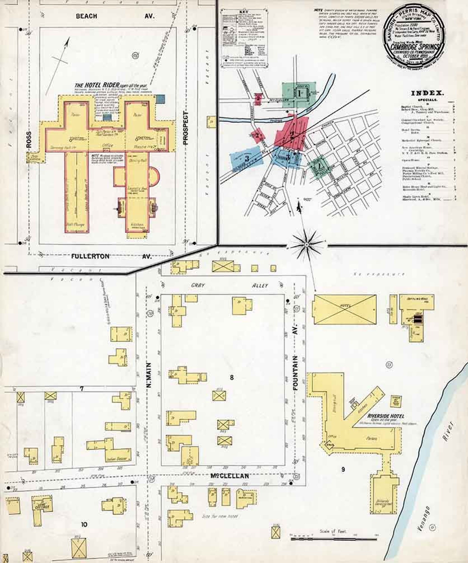 1899 Sanborn Map of Cambridge Springs Crawford County Etsy