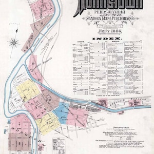 1886 Stadtplan von Johnstown, Cambria County, Pennsylvania