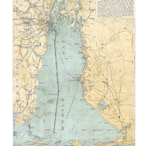 1889-Karte von Mobile Bay, Alabama