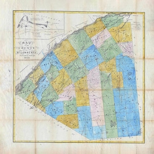 1853-Karte von St.Lawrorness County, New York