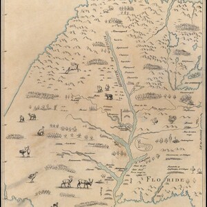 1682 frühe Karte des Mississippi Gebiets