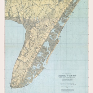 Kaart uit 1888 van Cape May, New Jersey