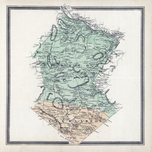 1862 Carte du canton de Robeson et Caernarvon, comté de Berks, Pennsylvanie