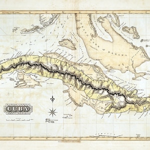 1823 Map of Cuba